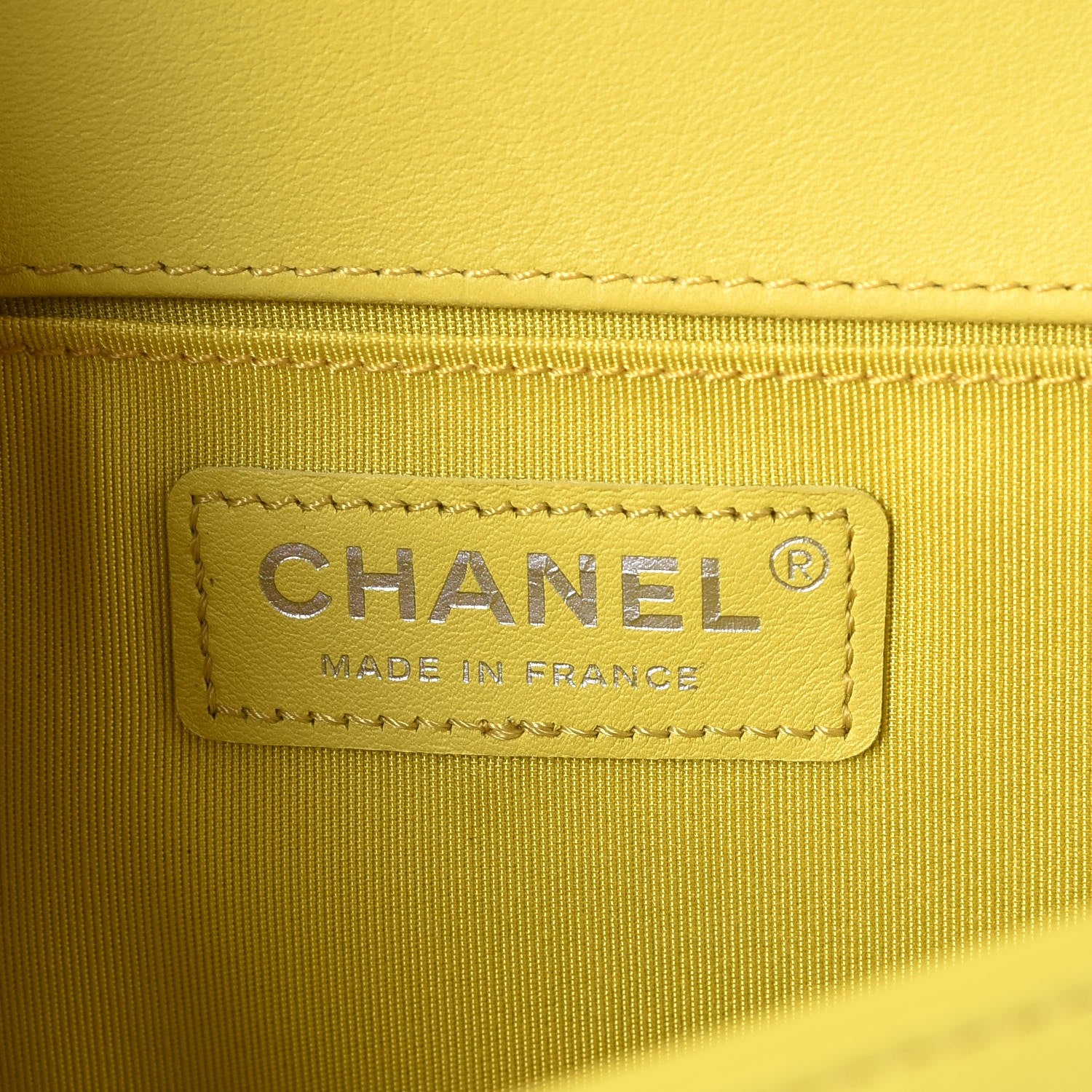 Chanel Calfskin Chevron Quilted Medium Boy Flap Yellow 6 of 9