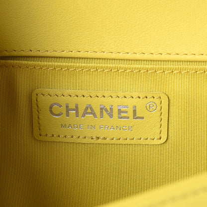 Chanel Calfskin Chevron Quilted Medium Boy Flap Yellow 6 of 9