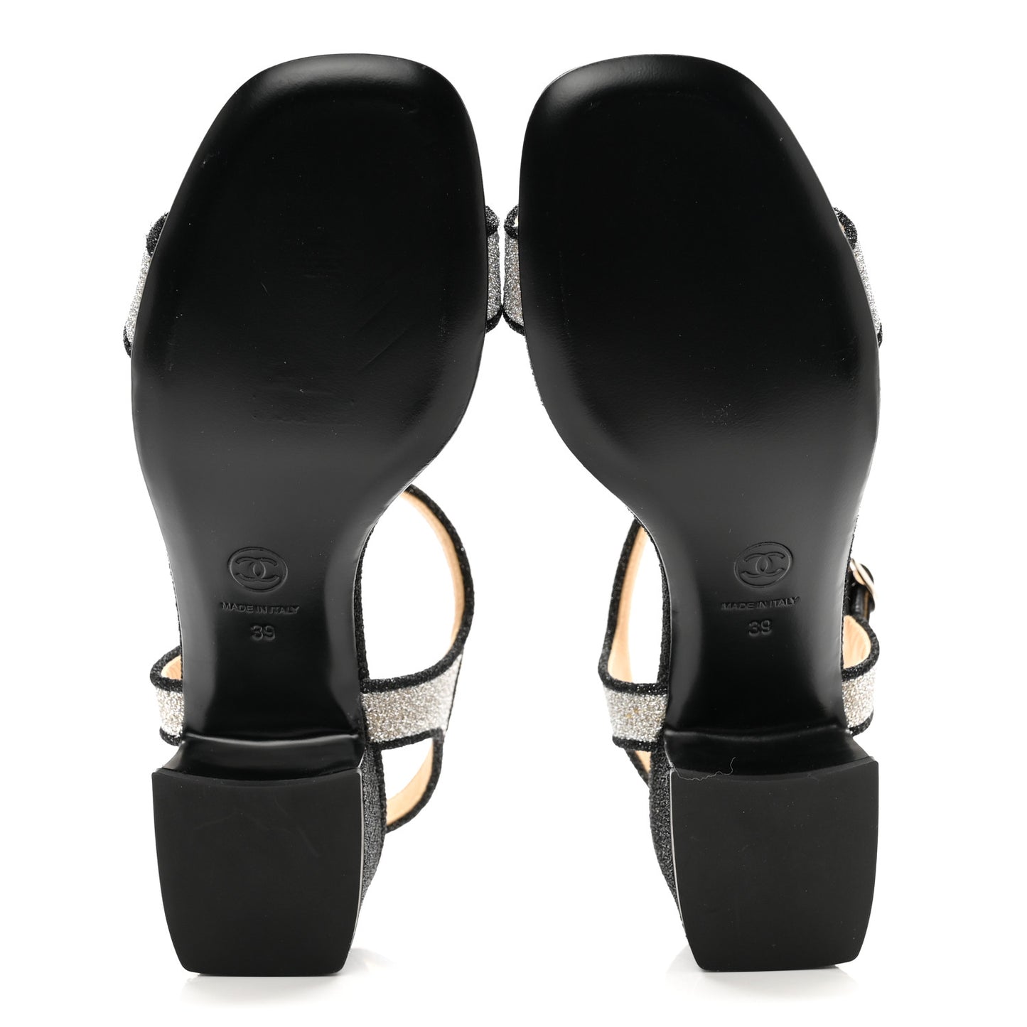 Fantasy Fabric Lurex Sandals 39 Silver Black