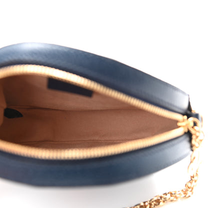 Gucci Soft Textured Calfskin Web Mini Ophidia Round Shoulder Bag Blue Agata 5 of 11