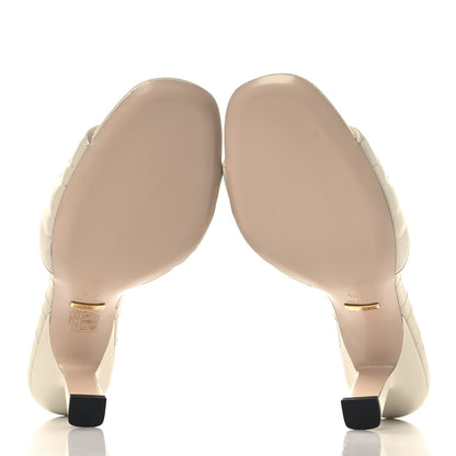 Gucci Nappa Matelasse GG Marmont 75mm Slide Sandals 41.5 Mystic White 6 of 10