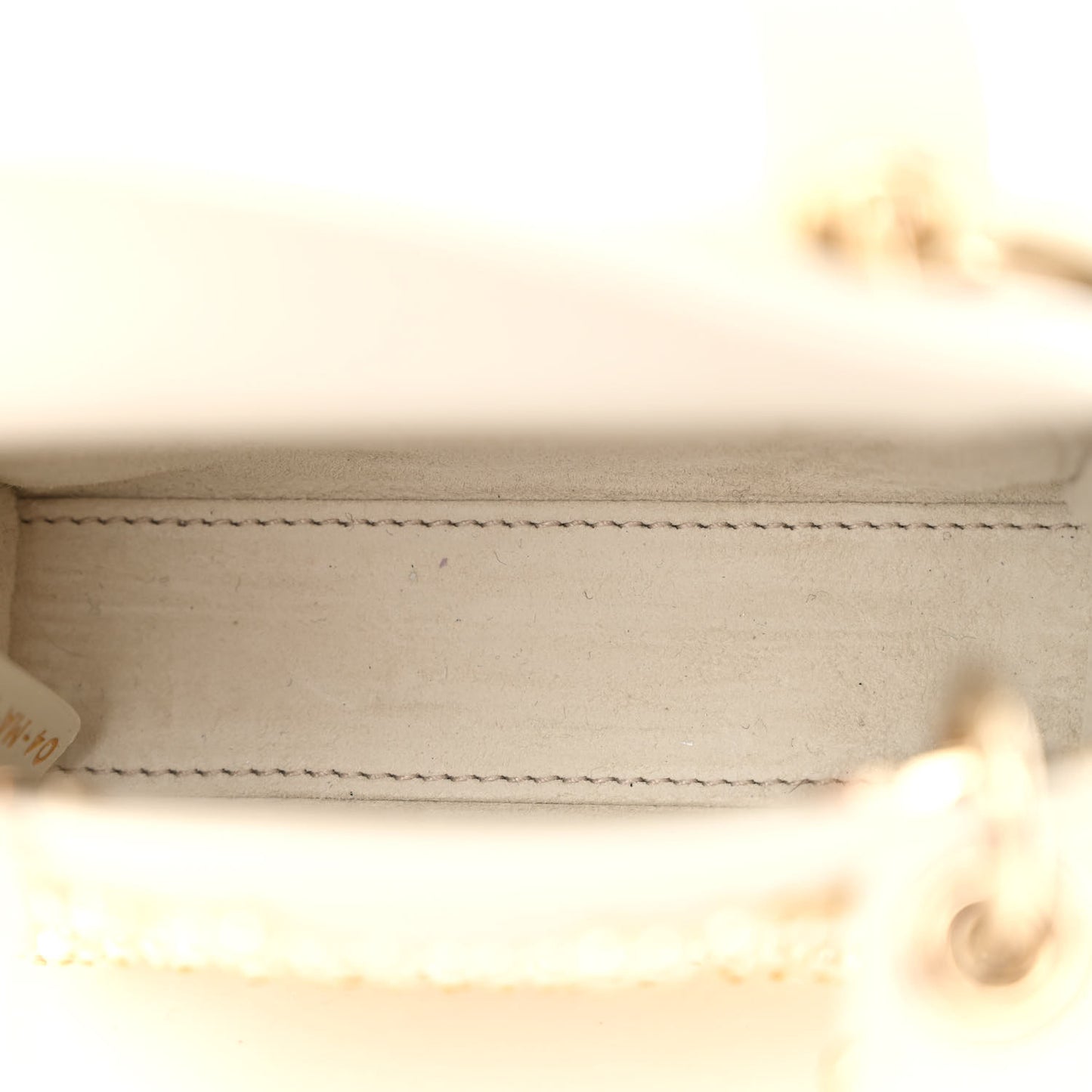 Lambskin Pearl Cannage Micro Lady Dior Latte