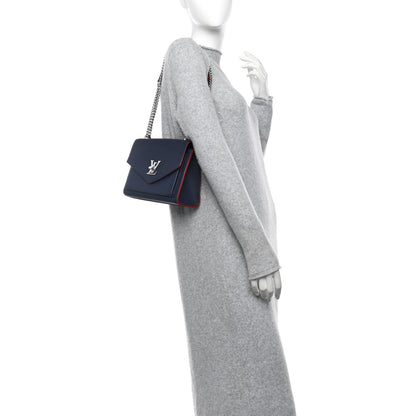 Louis Vuitton Soft Calfskin My Lockme Chain Bag BB Marine Rouge 2 of 9