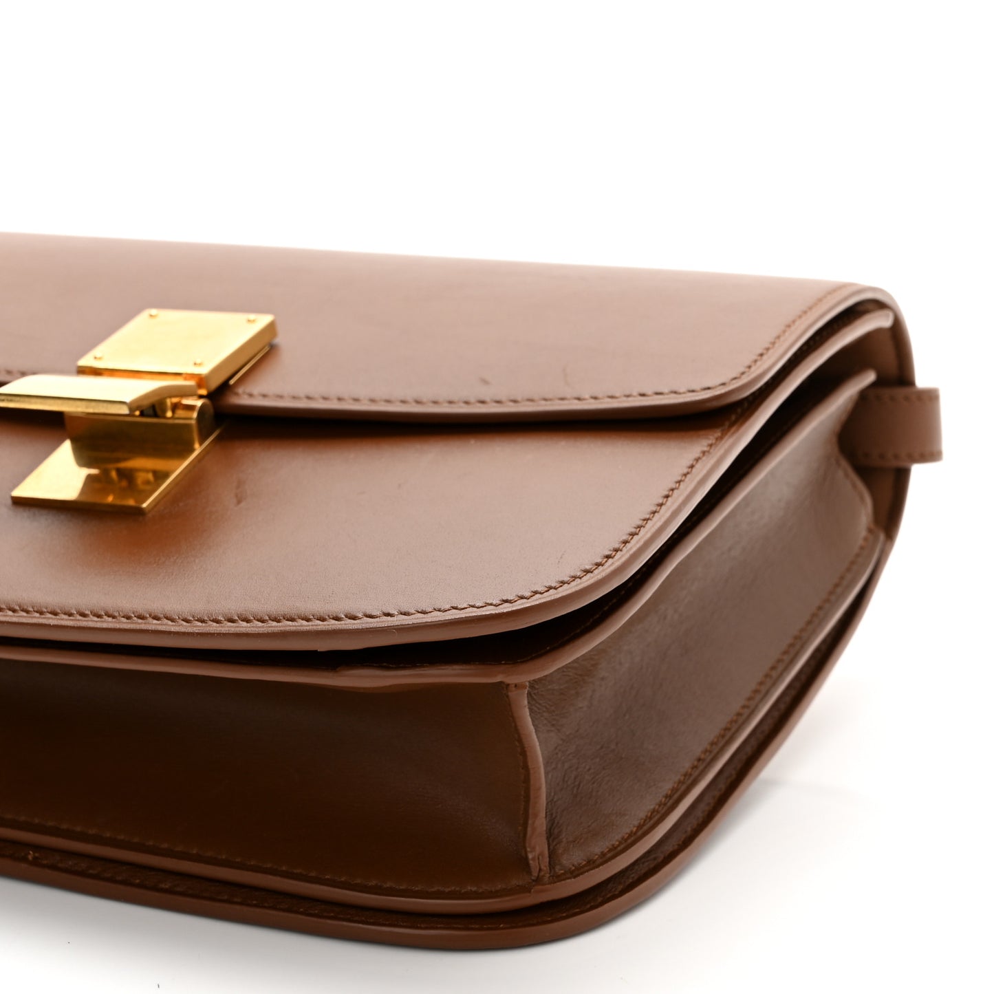 Box Calfskin Medium Classic Box Flap Bag Camel
