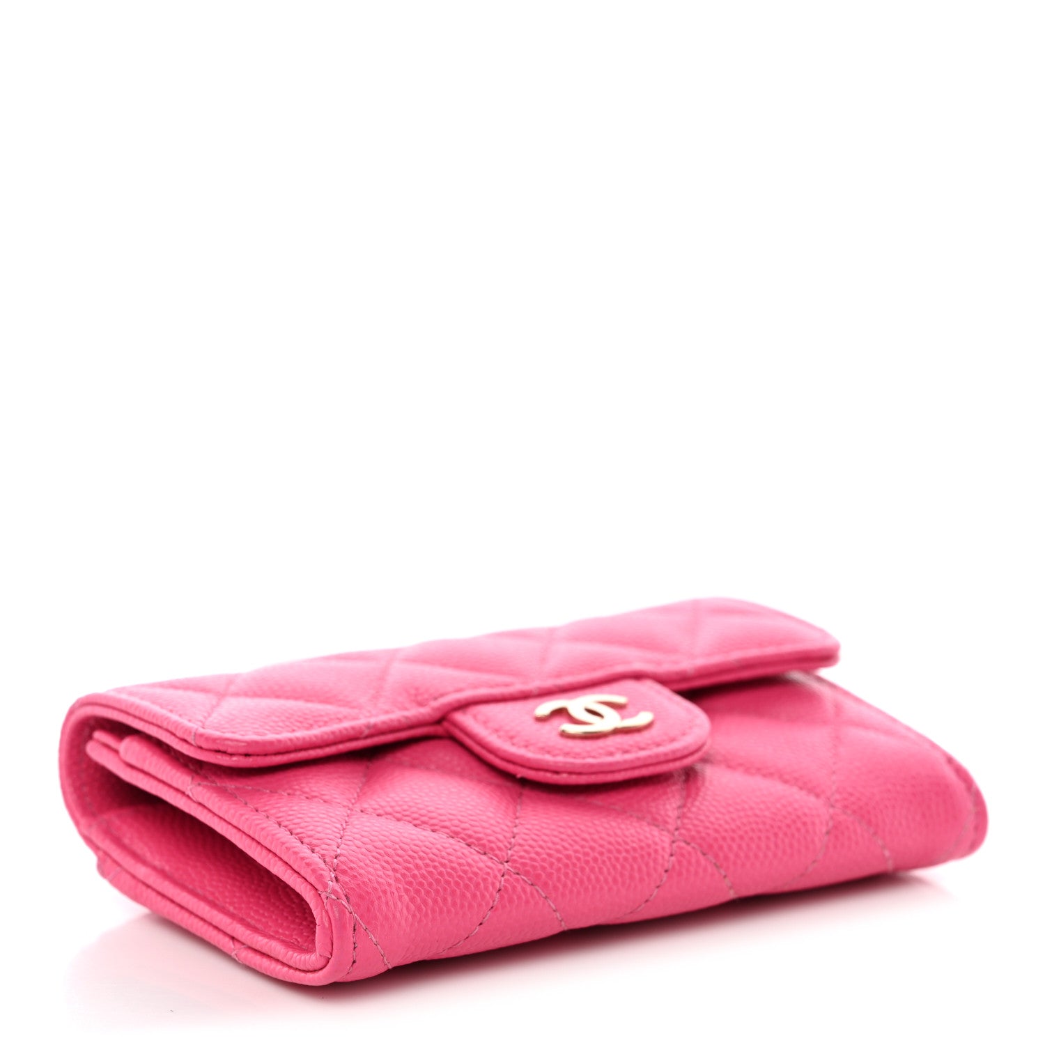 Chanel Caviar Quilted Flap Card Holder Wallet Pink 4 of 9