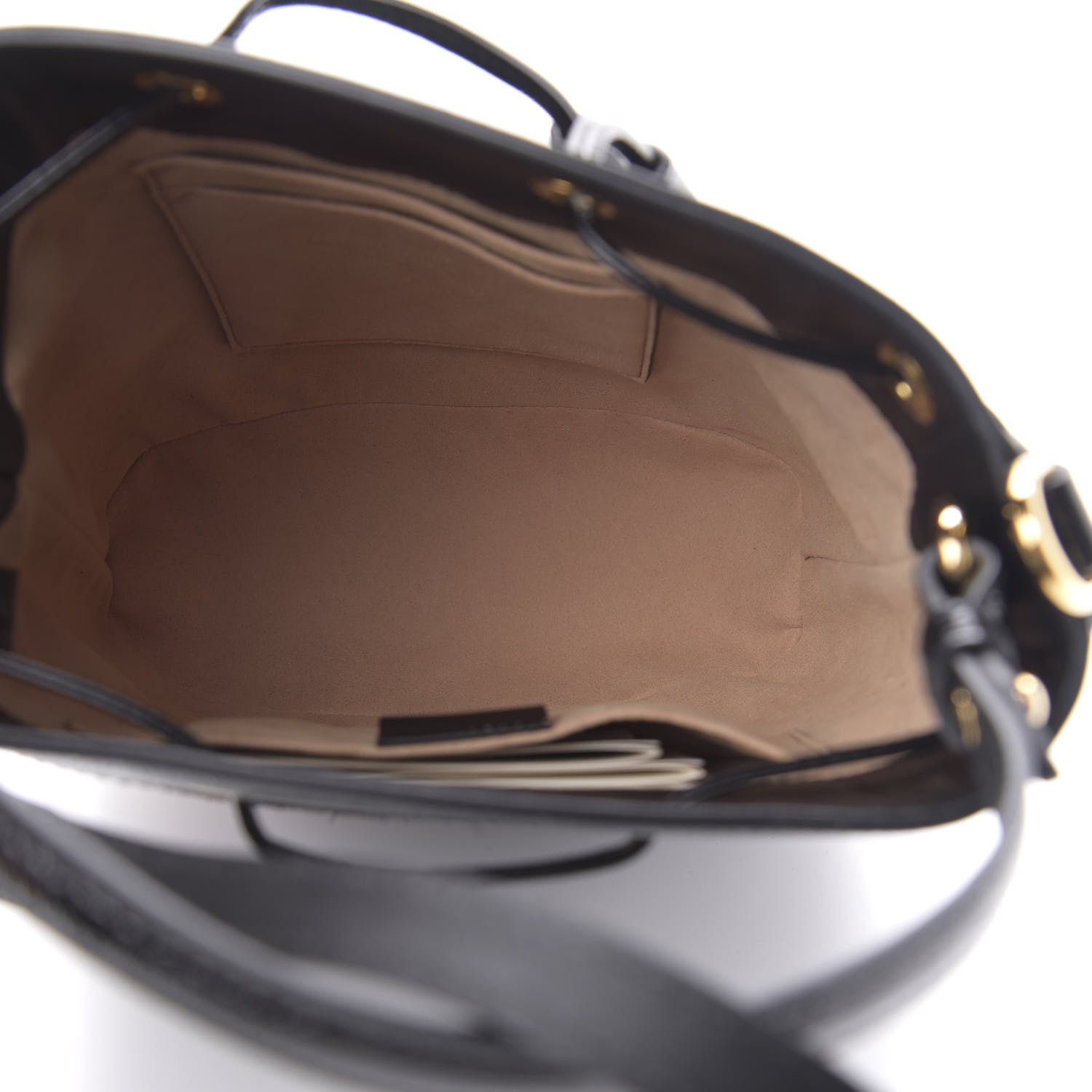 Gucci Suede Patent Web Small Ophidia Bucket Bag Black 5 of 10