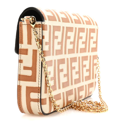 Fendi Calfskin FF Diamonds Wallet On Chain Camellia Caramel 3 of 11