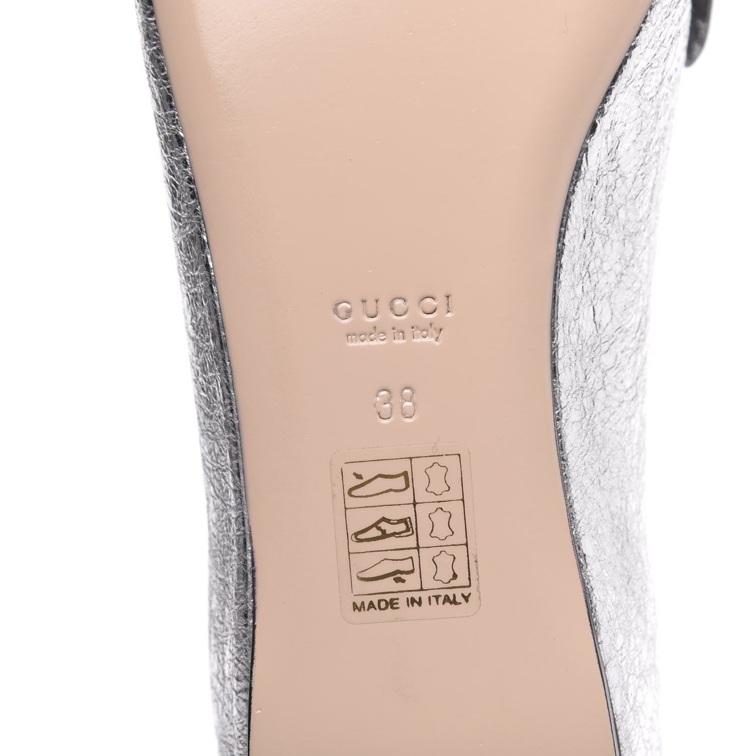 Gucci Galassia GG Marmont Fringe Flats 38 Argento 8 of 9