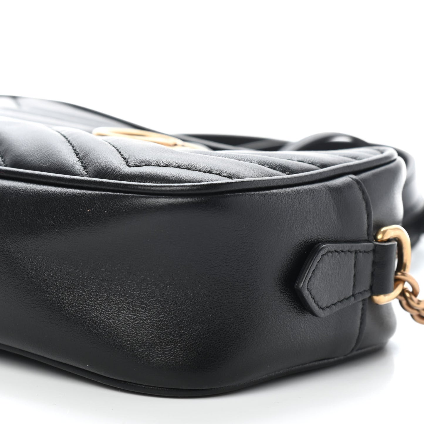 Calfskin Matelasse Mini GG Marmont Chain Shoulder Bag Black