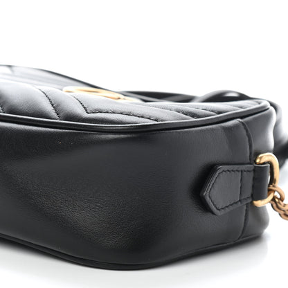 Gucci Calfskin Matelasse Mini GG Marmont Chain Shoulder Bag Black 10 of 10