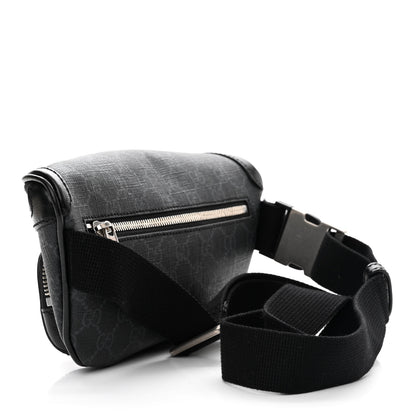Gucci GG Supreme Monogram Textured Calfskin Retro Interlocking G Belt Bag Black 3 of 11