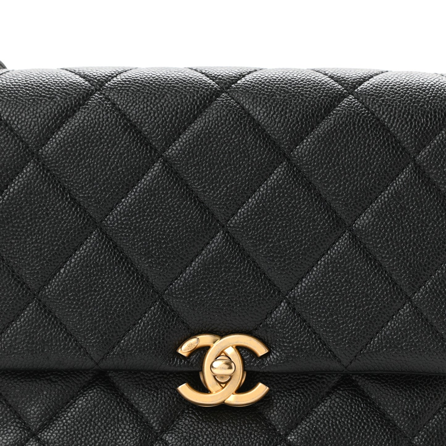 Shiny Caviar Quilted Small Chain Melody Flap Black