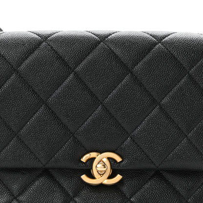 Chanel Shiny Caviar Quilted Small Chain Melody Flap Black 8 of 10