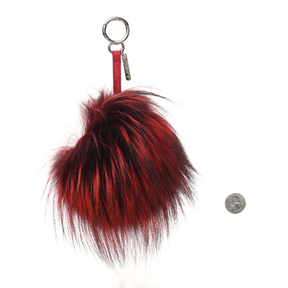 Fendi Fox Mink Rabbit Fur Crystal Eye Furry Cracker Monster Bag Charm Red Pink 2 of 5