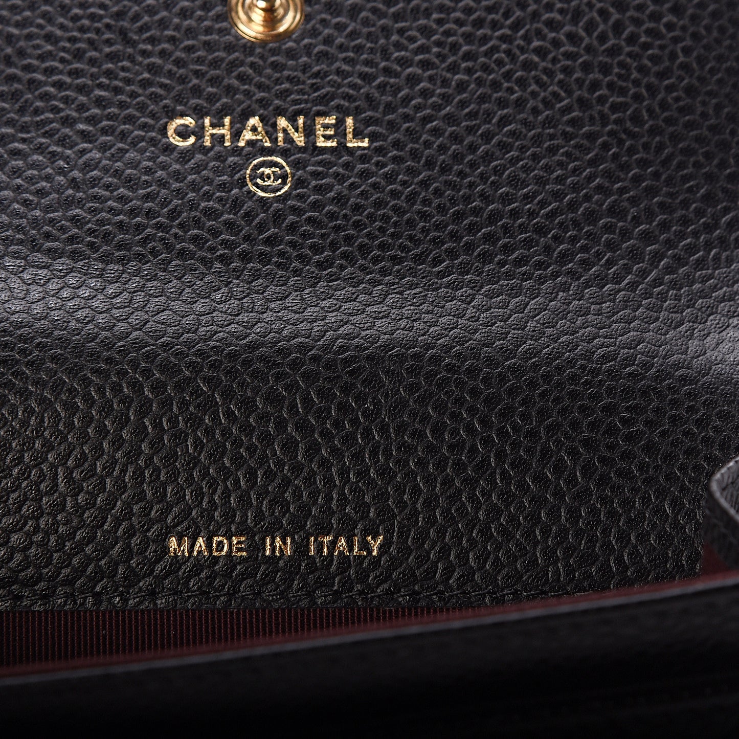 Caviar Quilted Flap Card Holder Wallet Black