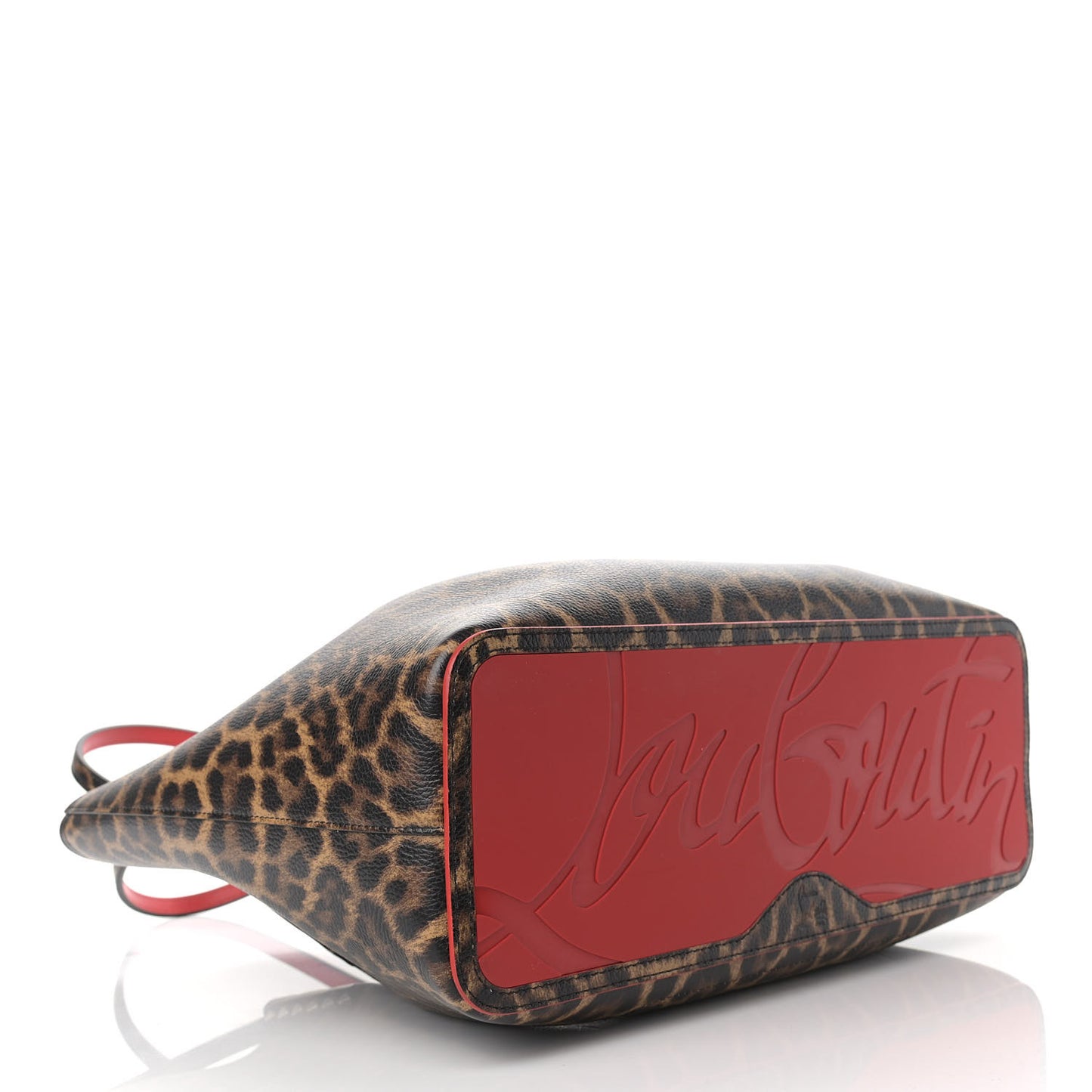 Calfskin Empire Leopard Print Spiked Large Cabarock Shopper Tote Brown