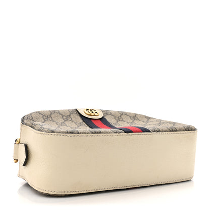 Gucci GG Supreme Monogram Textured Calfskin Web Small Ophidia Camera Bag Beige Ebony Mystic White 4 of 16