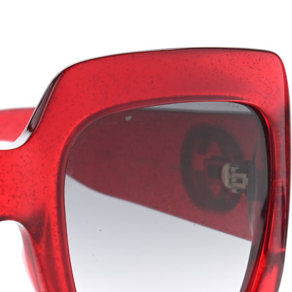 Gucci Acetate Square Frame Sunglasses GG0053S Glitter Red 10 of 11