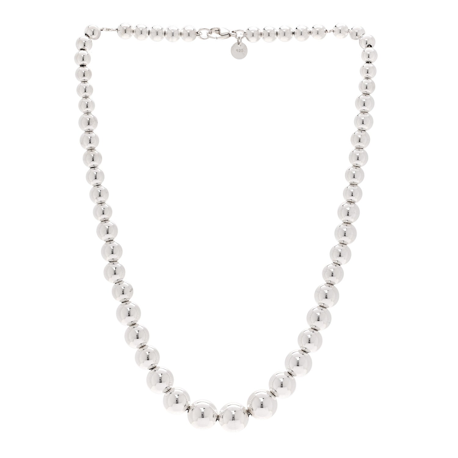 Tiffany Sterling Silver Hardwear Graduated Ball Necklace 3 of 5
