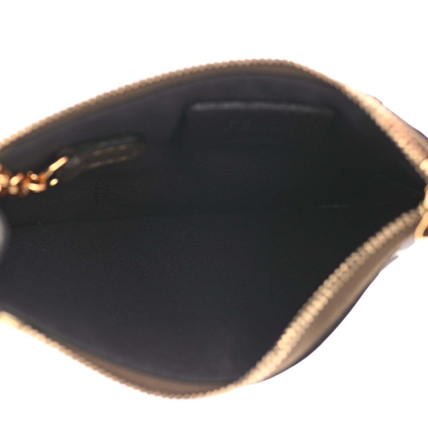 Fendi Vitello Soft F is Fendi Bi-Color FF 1974 Embossed Key Case Pouch Maya Black 4 of 6