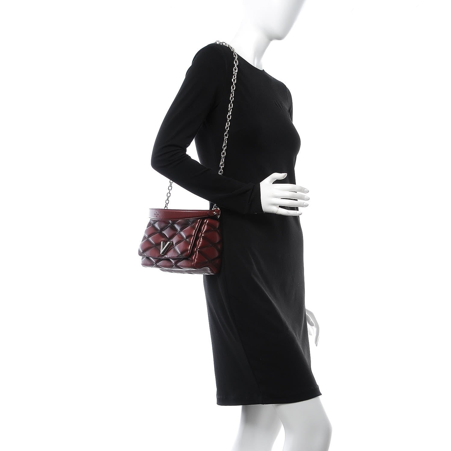 Louis Vuitton Lambskin Malletage GO-14 PM Bordeaux 2 of 8