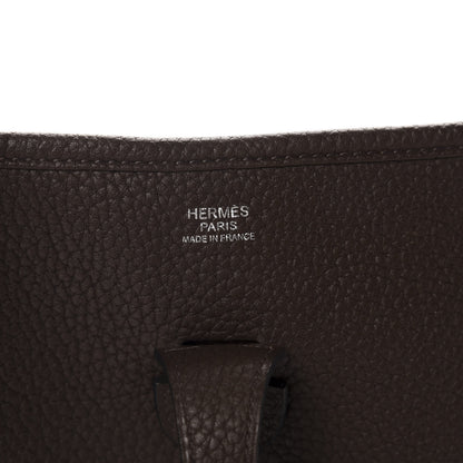 Hermes Taurillon Clemence Evelyne III PM Chocolate 8 of 10