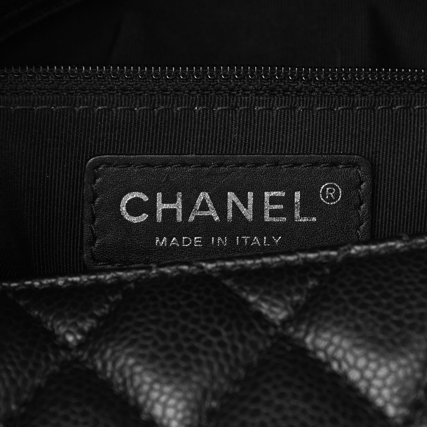 Caviar Quilted City Shopping Tote Black