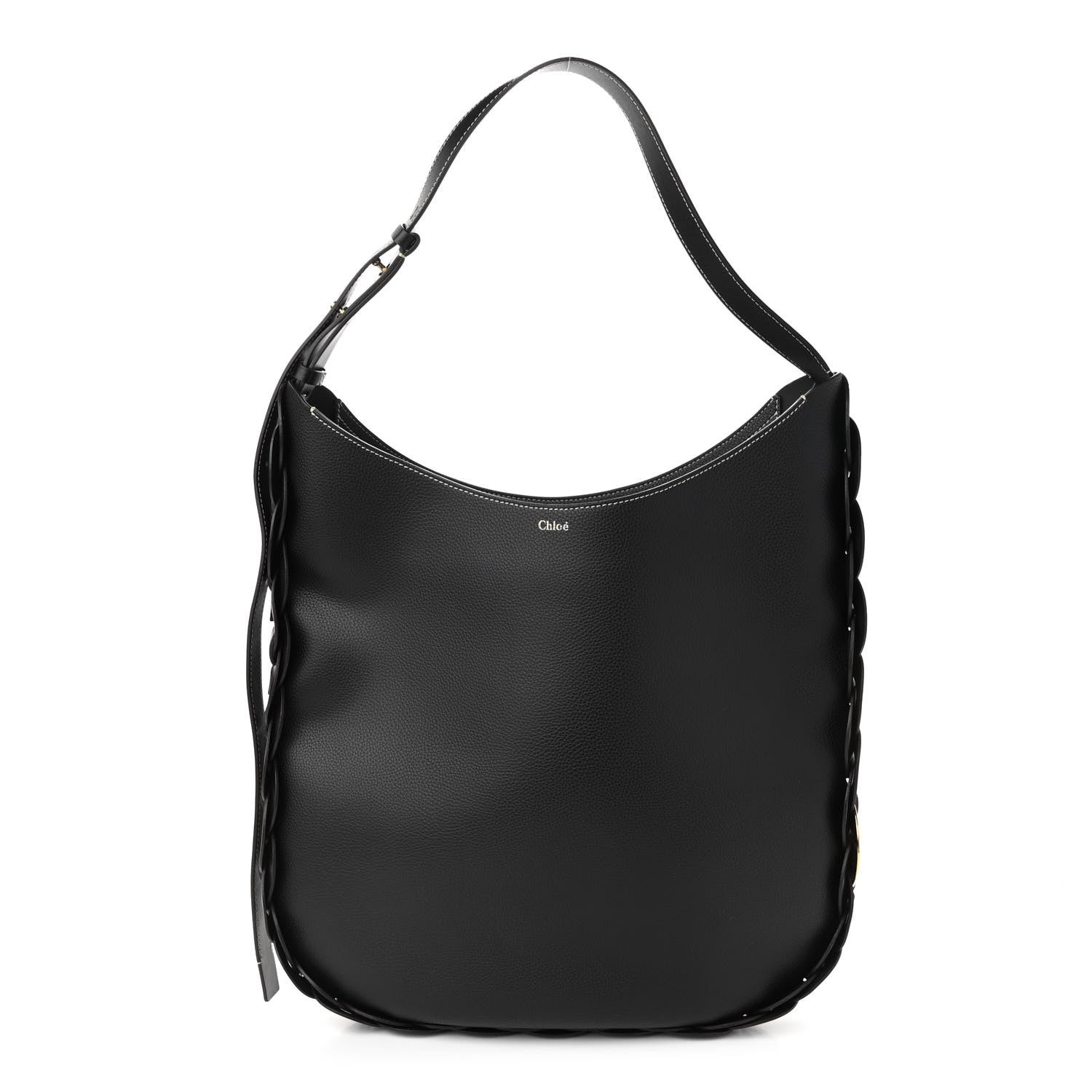 Chloe Small Grain Smooth Calfskin Large Darryl Hobo Black 3 of 9