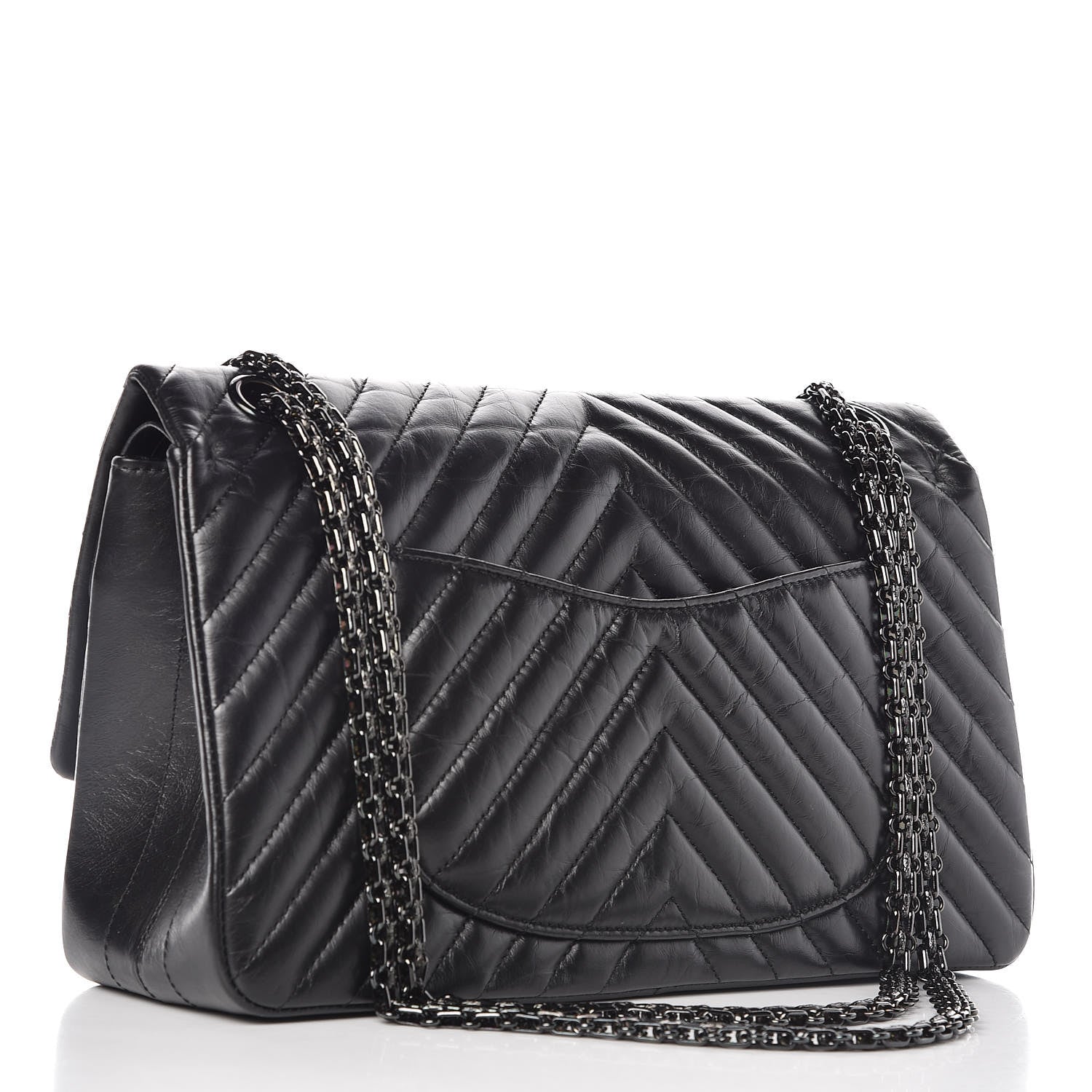 Chanel Aged Calfskin Chevron Quilted 2.55 Reissue 226 Flap Black 3 of 9