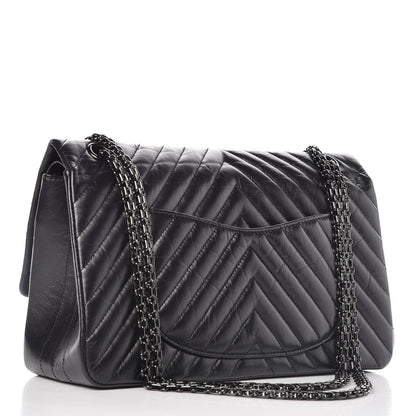 Chanel Aged Calfskin Chevron Quilted 2.55 Reissue 226 Flap Black 3 of 9
