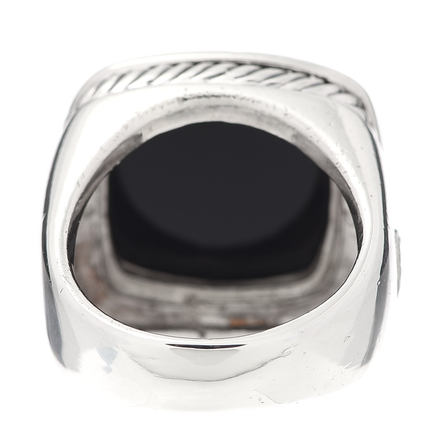 David Yurman Sterling Silver Diamond Black Onyx 14mm Albion Statement Ring 52 6 4 of 5