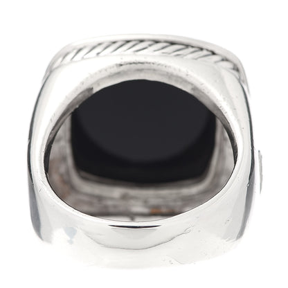 David Yurman Sterling Silver Diamond Black Onyx 14mm Albion Statement Ring 52 6 4 of 5