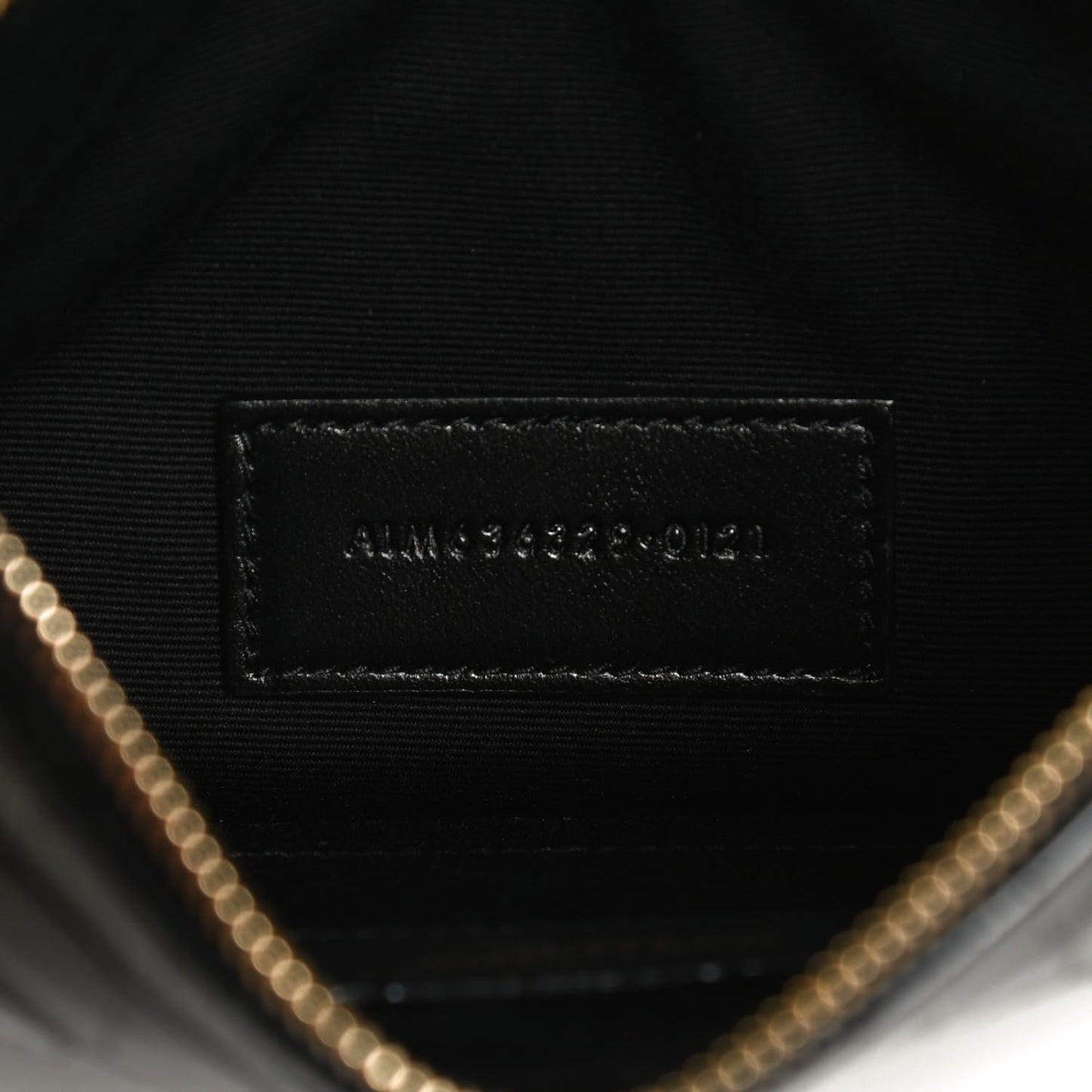 Calfskin Crocodile Embossed Monogram Bill Pouch Black