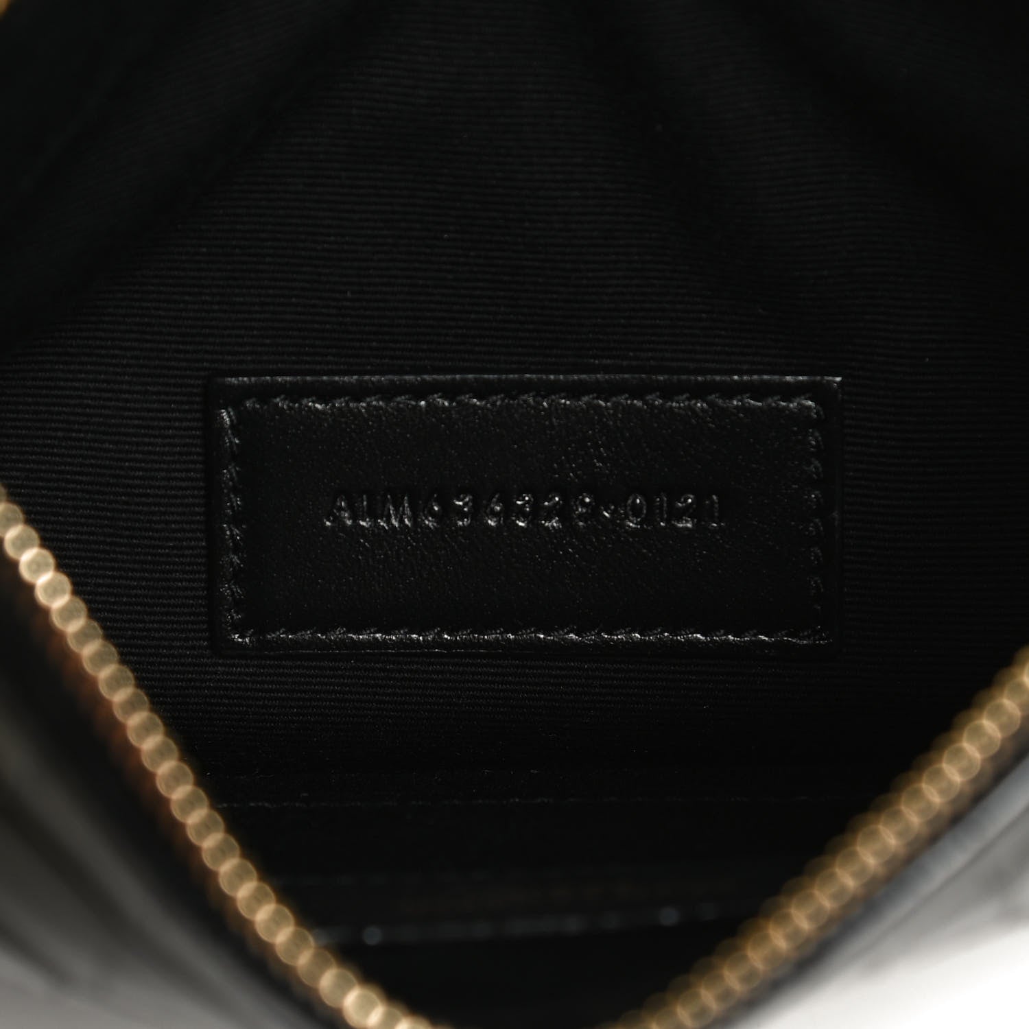 Saint Laurent Calfskin Crocodile Embossed Monogram Bill Pouch Black 7 of 11