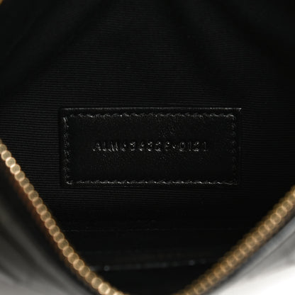 Saint Laurent Calfskin Crocodile Embossed Monogram Bill Pouch Black 7 of 11