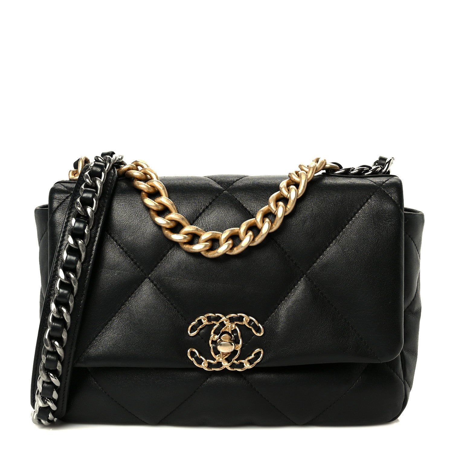 Chanel Lambskin Quilted Medium Chanel 19 Flap Black 1 of 11