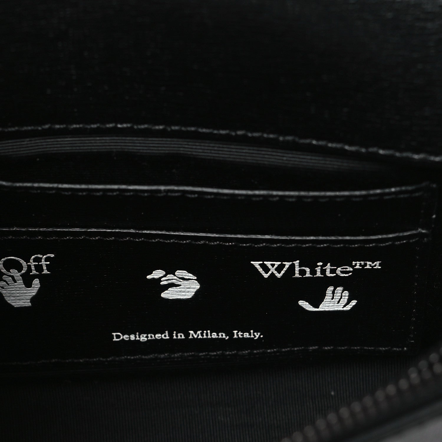 Off-White Saffiano Striped Mini Diag Binder Clip Bag Black White Indus 6 of 10