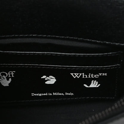 Off-White Saffiano Striped Mini Diag Binder Clip Bag Black White Indus 6 of 10