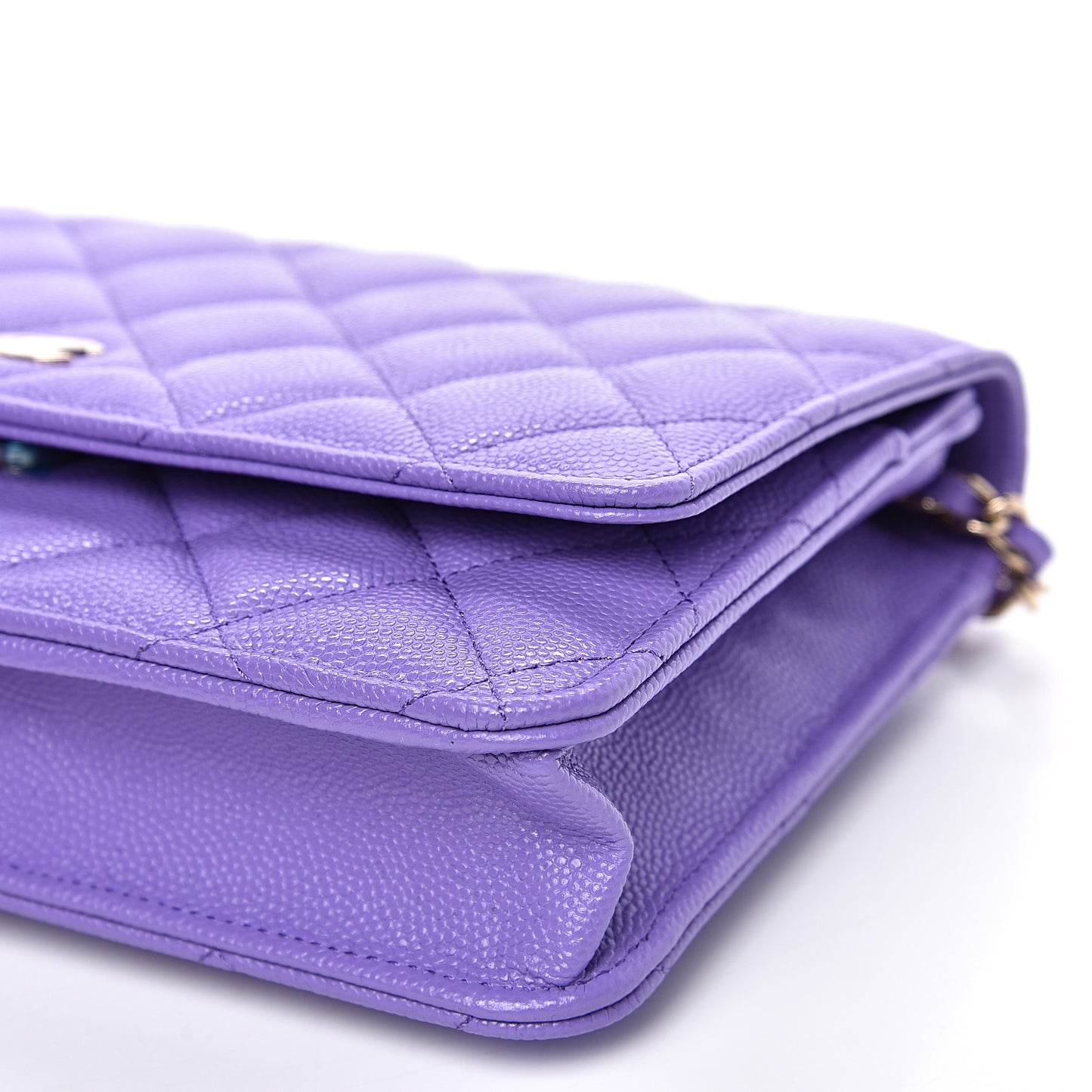 Caviar Quilted Wallet On Chain WOC Purple