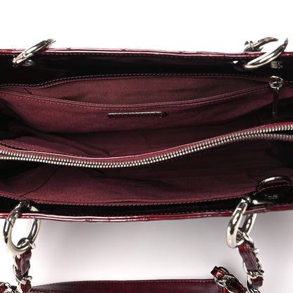 Chanel Patent Quilted Grand Shopping Tote GST Dark Bordeaux 5 of 11