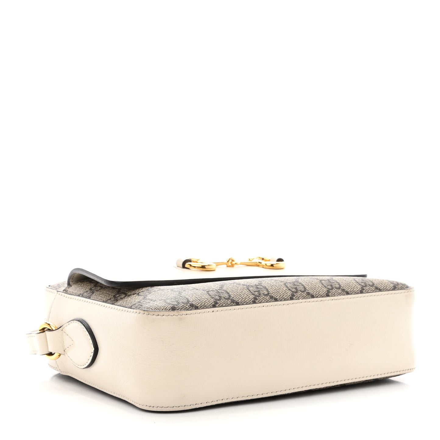 GG Supreme Monogram Small Horsebit 1955 Shoulder Bag Beige Mystic White