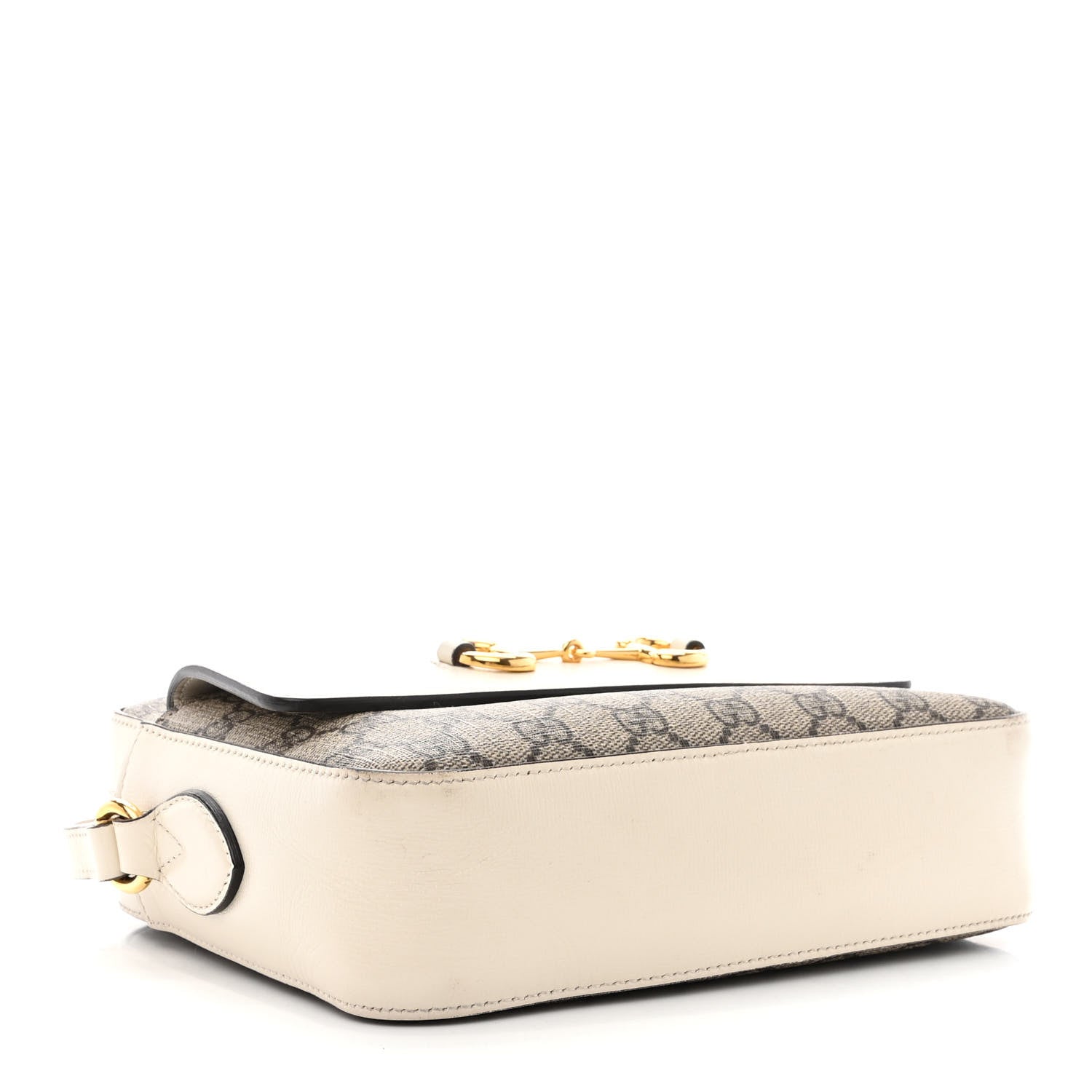 Gucci GG Supreme Monogram Small Horsebit 1955 Shoulder Bag Beige Mystic White 4 of 13