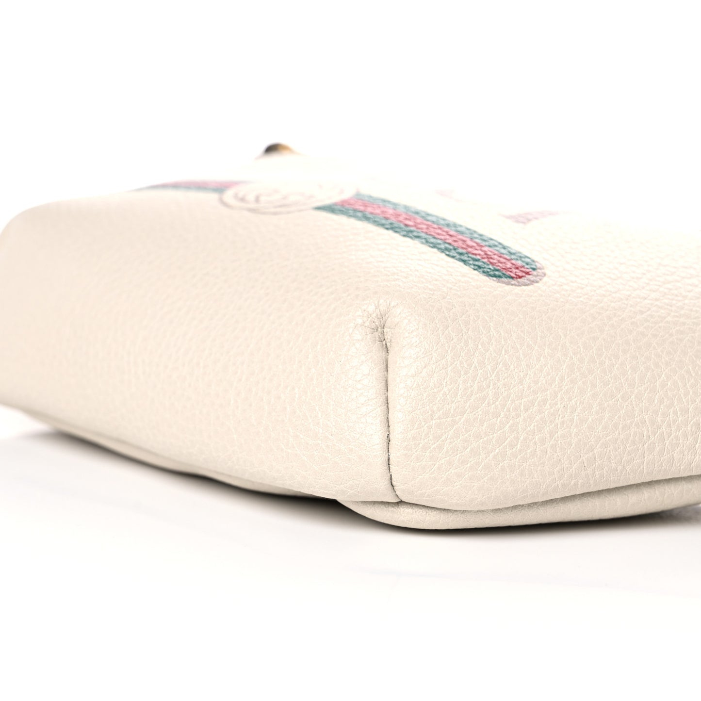 Grained Calfskin Small Logo Belt Bag White