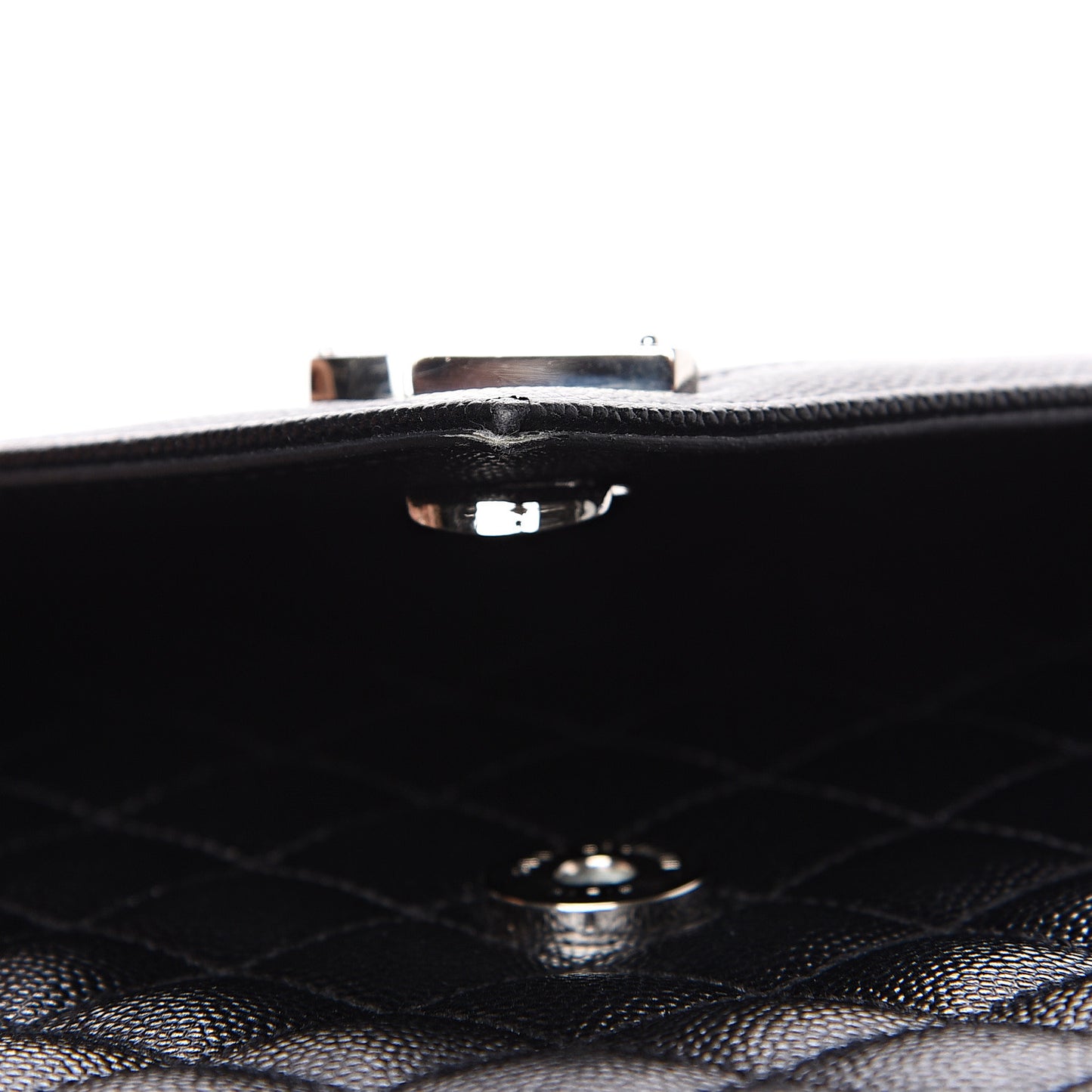 Grain De Poudre Textured Mixed Matelasse Large Triquilt Monogram Satchel Black