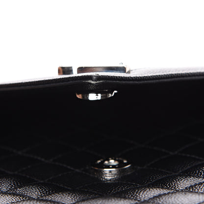 Saint Laurent Grain De Poudre Textured Mixed Matelasse Large Triquilt Monogram Satchel Black 12 of 12