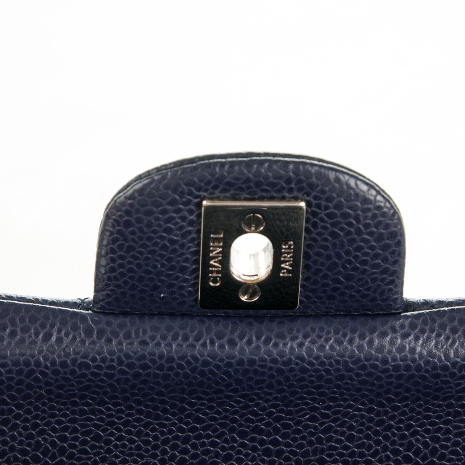 Chanel Caviar Quilted Medium Double Flap Navy 7 of 9