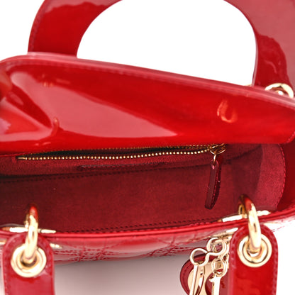 Christian Dior Patent Cannage Mini Lady Dior Red 5 of 10