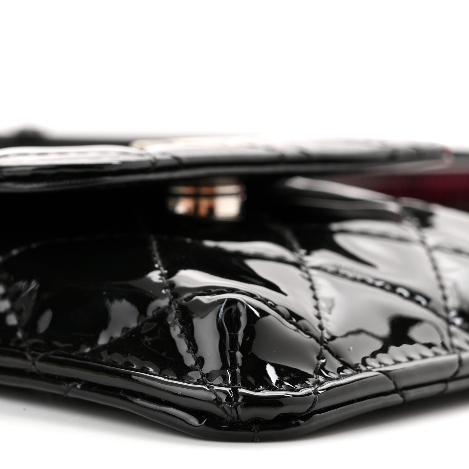 Chanel Patent Quilted Belt In Love Double Mini Flap Waist Bag Black Pink 10 of 13