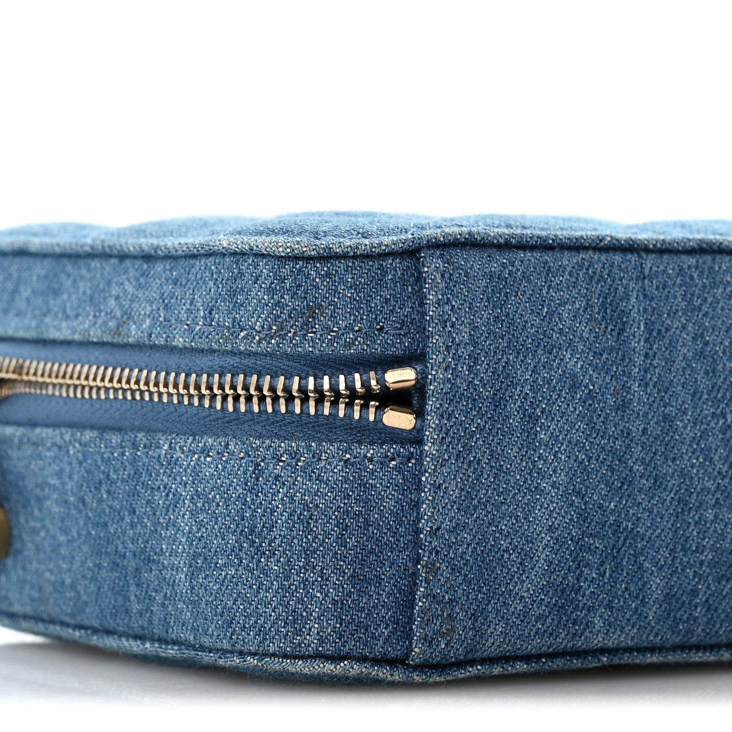 Chanel Denim Quilted CC Pearl Crush Camera Case Blue 9 of 11