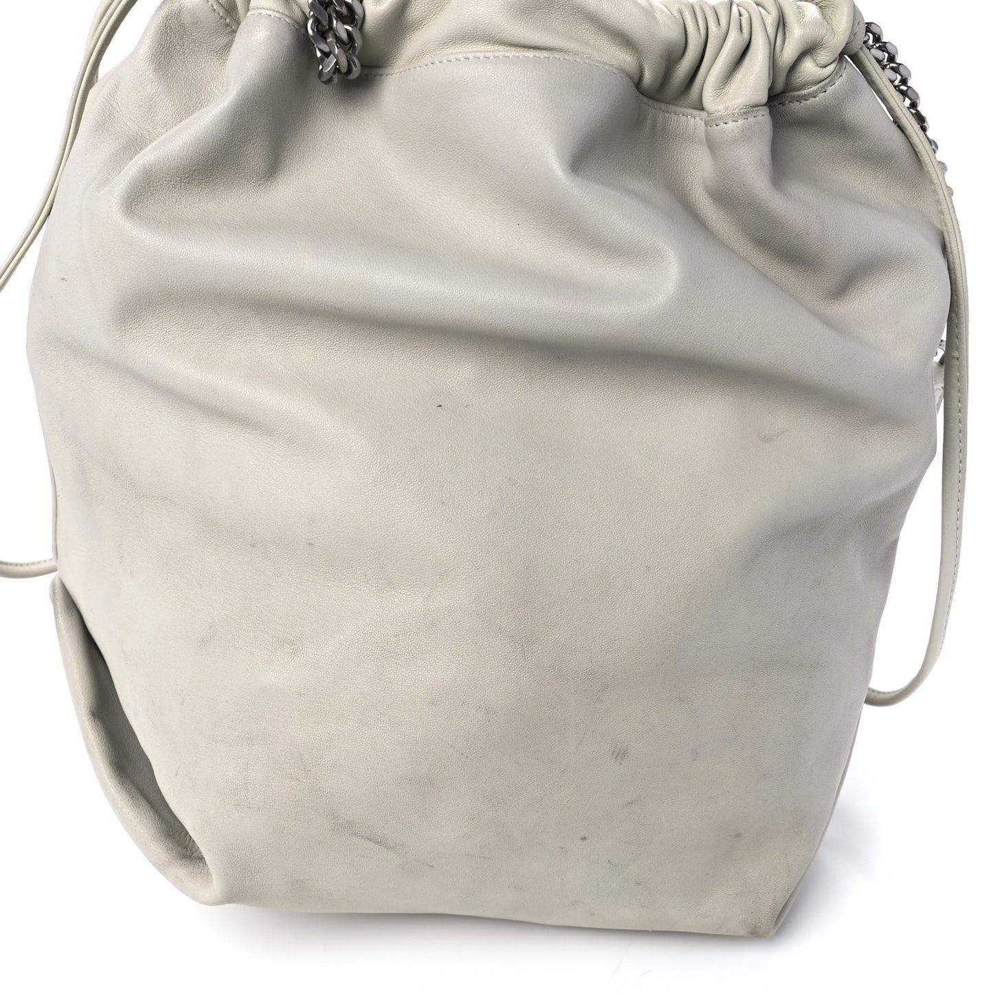 Lambskin Teddy Drawstring Bag Crema Soft
